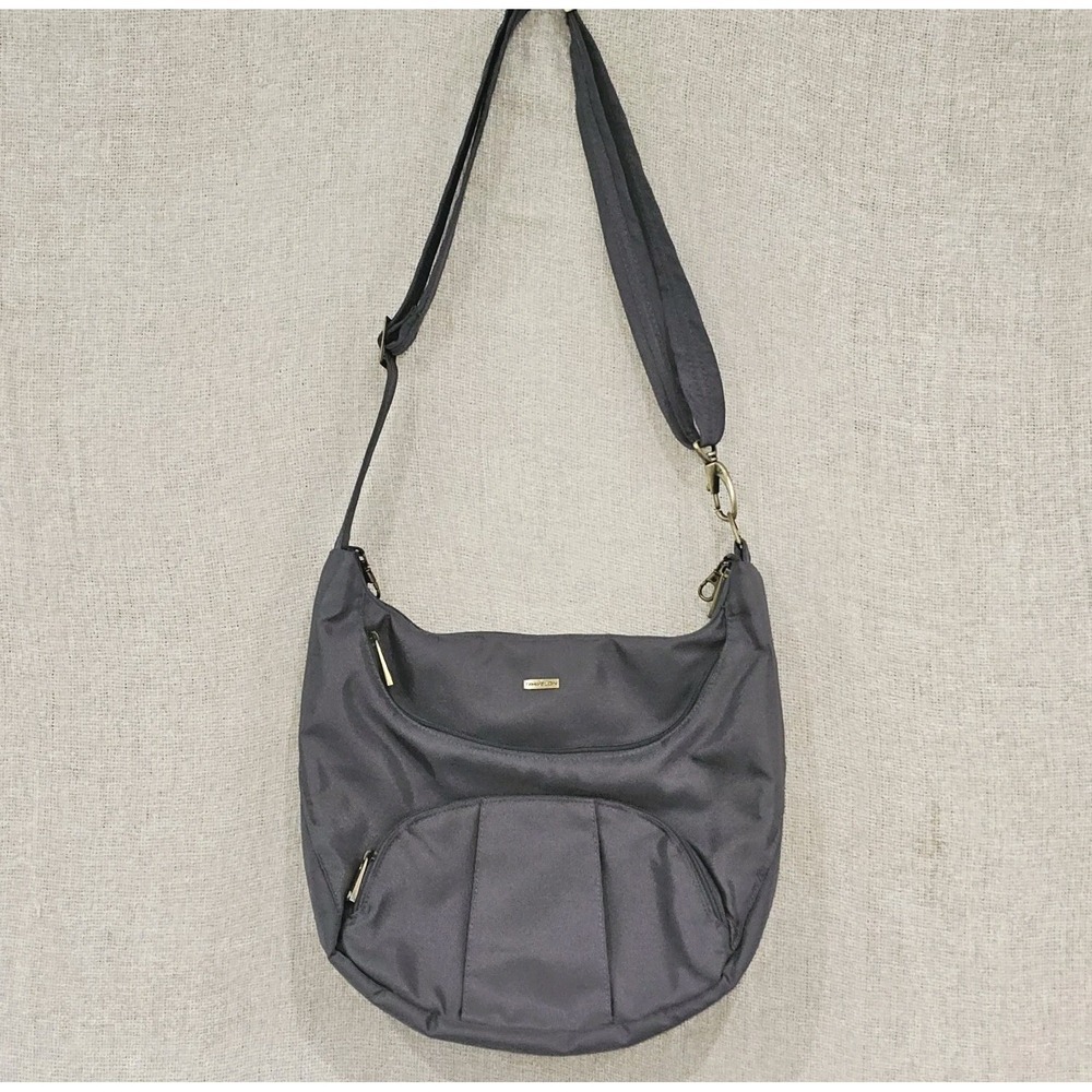 NWOT Travelon RFID Anti-Theft Classic Slouch Hobo Crossbody Bag & Wallet Gray